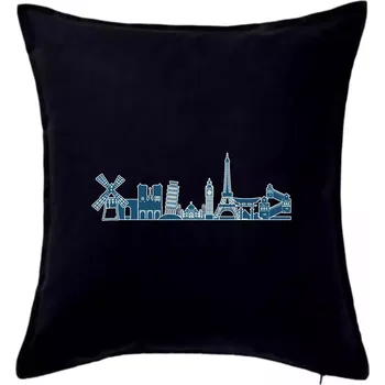 Polštář Památky světa - Polštář 50x50 - 50x50 - Pouze potah ( Černá )