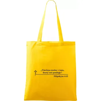Citáty z bible - Filipským 4:13 - Taška bavlněná - 42 x 38 cm ( Žlutá )