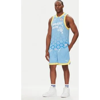 Puma Sportovní kraťasy Hoops Manchester City 631694 Světle modrá Regular Fit XL