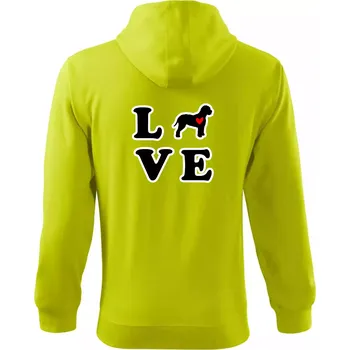 Pánská mikina Lagotto romagnolo LOVE - Mikina s kapucí na zip trendy zipper - M ( Limetková )
