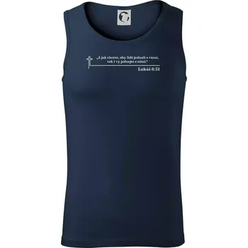 Citáty z bible - Lukáš 6:31 - Tílko pánské Core - XL ( Námořní modrá (velmi tmavá - téměř černá) )