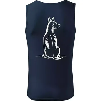 Pes kreslený zezadu - Tílko pánské Core - 2XL ( Námořní modrá (velmi tmavá - téměř černá) )