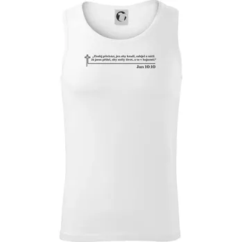Citáty z bible - Jan 10:10 - Tílko pánské Core - L ( Bílá )