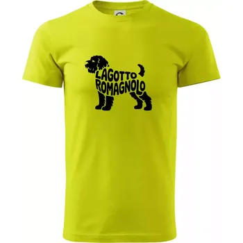 Pánské tričko Lagotto romagnolo nápis v těle - Klasické pánské triko vyšší gramáže - XS ( Limetková )