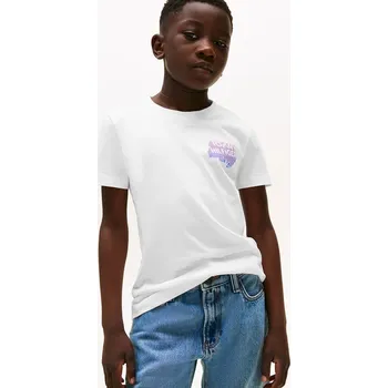 Pánské tričko Tričko Tommy Hilfiger bílá barva, s potiskem, KB0KB09848 KB0KB09848.128.176.9BYA 00X, vel. 164