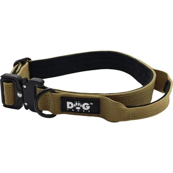 Obojek pro psa VNT electronics s.r.o. K9 taktický obojek pro psy s rukojetí, khaki, vel. S - XL - S
