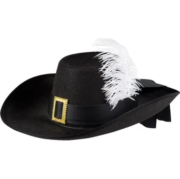 Karnevalový kostým Černý mušketýrský klobouk