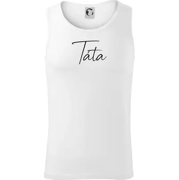 Nápis psací na prsou - táta - Tílko pánské Core - M ( Bílá )