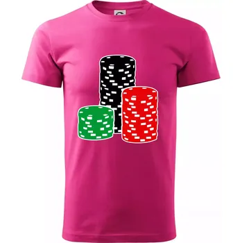 Poker žetony - Klasické pánské triko vyšší gramáže - S ( Purpurová )