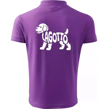 Pánská košile Lagotto nápis v těle - Polokošile pánská Pique Polo 203 - L ( Fialová )