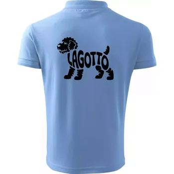 Pánská košile Lagotto nápis v těle - Polokošile pánská Pique Polo 203 - 5XL ( Pyžamově modrá )