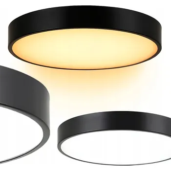 STROPNÍ SVÍTIDLO STROPNÍ SVÍTIDLO LED PŘISAZENÁ ČERNÁ 24 W 40 CM KULATÝ TEPLÁ BÍLÁ