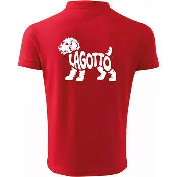 Pánská košile Lagotto nápis v těle - Polokošile pánská Pique Polo 203 - S ( Červená )