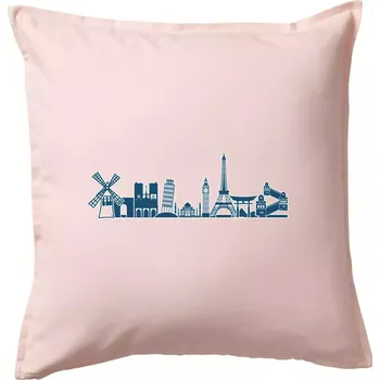 Polštář Památky světa - Polštář 50x50 - 50x50 - Včetně výplně ( Světle růžová )