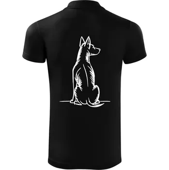 Pánská košile Pes kreslený zezadu - Polokošile Victory sportovní (dresovina) - L ( Černá )