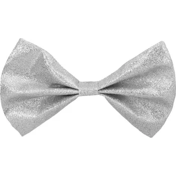 Motýlek stříbrný glitrový