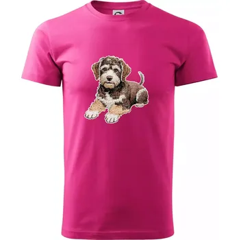 Pánské tričko Lagotto romagnolo vyšívaný velký - Klasické pánské triko vyšší gramáže - S ( Purpurová )
