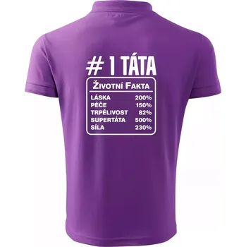 Pánská košile Životní fakta - Táta - Polokošile pánská Pique Polo 203 - M ( Fialová )