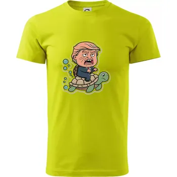 Trump a želva - Klasické pánské triko vyšší gramáže - M ( Limetková )