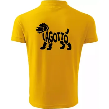 Pánská košile Lagotto nápis v těle - Polokošile pánská Pique Polo 203 - M ( Žlutá )
