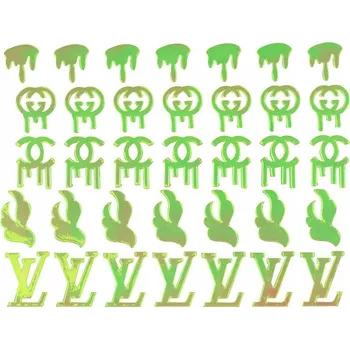 Samolepky na zdobení nehtů, samolepicí, tenké, tvary log, Č. 21