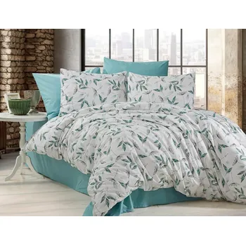 Povlečení FORBYT Souprava 1+1 ložního bavlněného povlečení, Lístky zelené