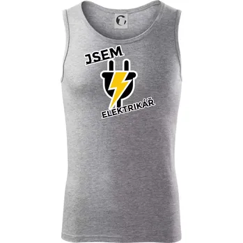Zásuvka - jsem elektrikář - Tílko pánské Core - L ( Tmavě šedý melír )
