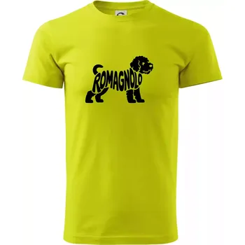 Romagnolo nápis v těle - Klasické pánské triko vyšší gramáže - L ( Limetková )