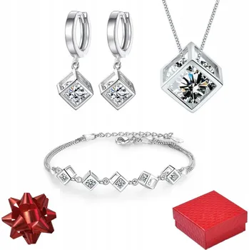 Souprava šperků Sada stříbrných šperků 925 šedá