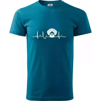 Pánská móda Lagotto romagnolo hlava EKG - Klasické pánské triko vyšší gramáže - S ( Petrolejová )