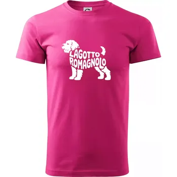 Pánské tričko Lagotto romagnolo nápis v těle - Klasické pánské triko vyšší gramáže - XS ( Purpurová )