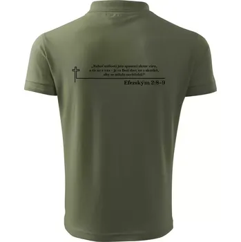 Pánská košile Citáty z bible - Efezským 2-8–9 - Polokošile pánská Pique Polo 203 - 2XL ( Khaki )