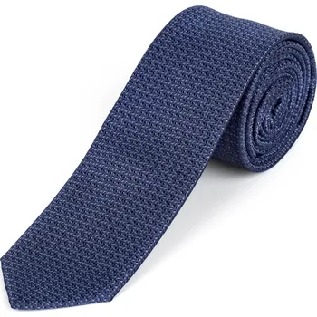 Kravata Kravata pánská AMJ úzká vzorovaná KI1082, tmavě modrá