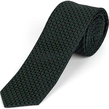 Kravata Kravata pánská AMJ úzká vzorovaná KI1095, tmavě zelená