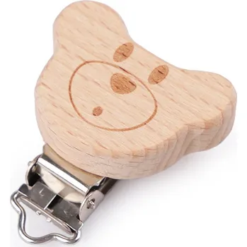 Dětský dřevěný klip - medvídek