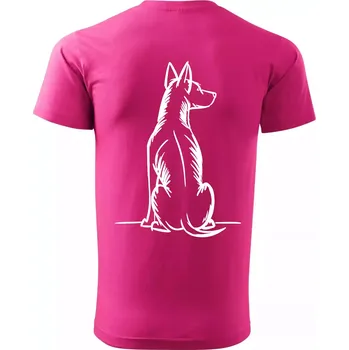Pánská móda Pes kreslený zezadu - Klasické pánské triko vyšší gramáže - XS ( Purpurová )