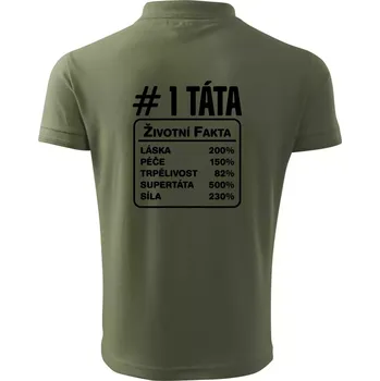 Pánská košile Životní fakta - Táta - Polokošile pánská Pique Polo 203 - 3XL ( Khaki )