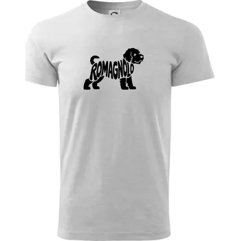 Romagnolo nápis v těle - Triko extra velké (5-8XL) - 7XL ( Světlešedý Melír )