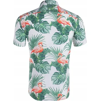 Pánská košile Pánská košile Island Vibes bavlněná, vícebarevná, krátký rukáv, XXL