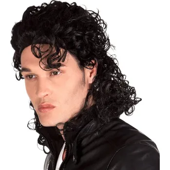 Karnevalový kostým Boland Pánská černá paruka Popstar