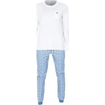 Dámská noční košile Dámské pyžamo Tufte Checkers - Dámský pyžamový set Checkers od značky Tufte, v bílo/modrém provedení. - 2524091