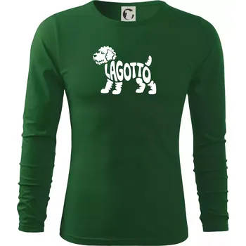 Pánské oblečení Lagotto nápis v těle - Triko s dlouhým rukávem FIT-T long sleeve - S ( Lahvově zelená )
