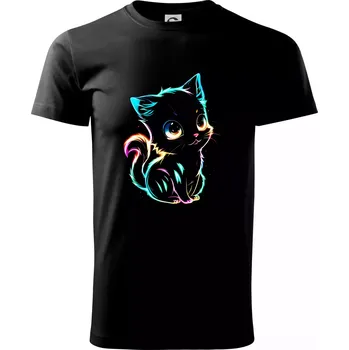 Svítivé kotě - Triko extra velké (5-8XL) - 7XL ( Černá )