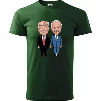Pánské tričko Trump a Biden - velký kamarádi - Triko extra velké (5-8XL) - 6XL ( Lahvově zelená )