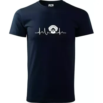 Pánské tričko Lagotto romagnolo hlava EKG - Triko extra velké (5-8XL) - 6XL ( Námořní modrá (velmi tmavá - téměř černá) )