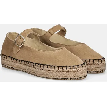 Dámské polobotky Semišové espadrilky Answear.LAB béžová barva, na platformě 907 80X, EUR 40