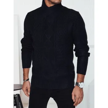 Pánský svetr Dstreet Černý pánský svetr s vysokým límcem