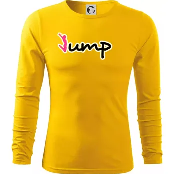 Pánské oblečení Jump - nápis a panáček - Triko s dlouhým rukávem FIT-T long sleeve - S ( Žlutá )