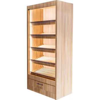 Knihovna Regál na pečivo s LED osvětlení 205x100x58 cm - Americký dub