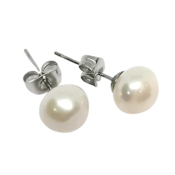 Náušnice Říční perly náušnice puzeta – bílé, elegantní a přírodní šperk